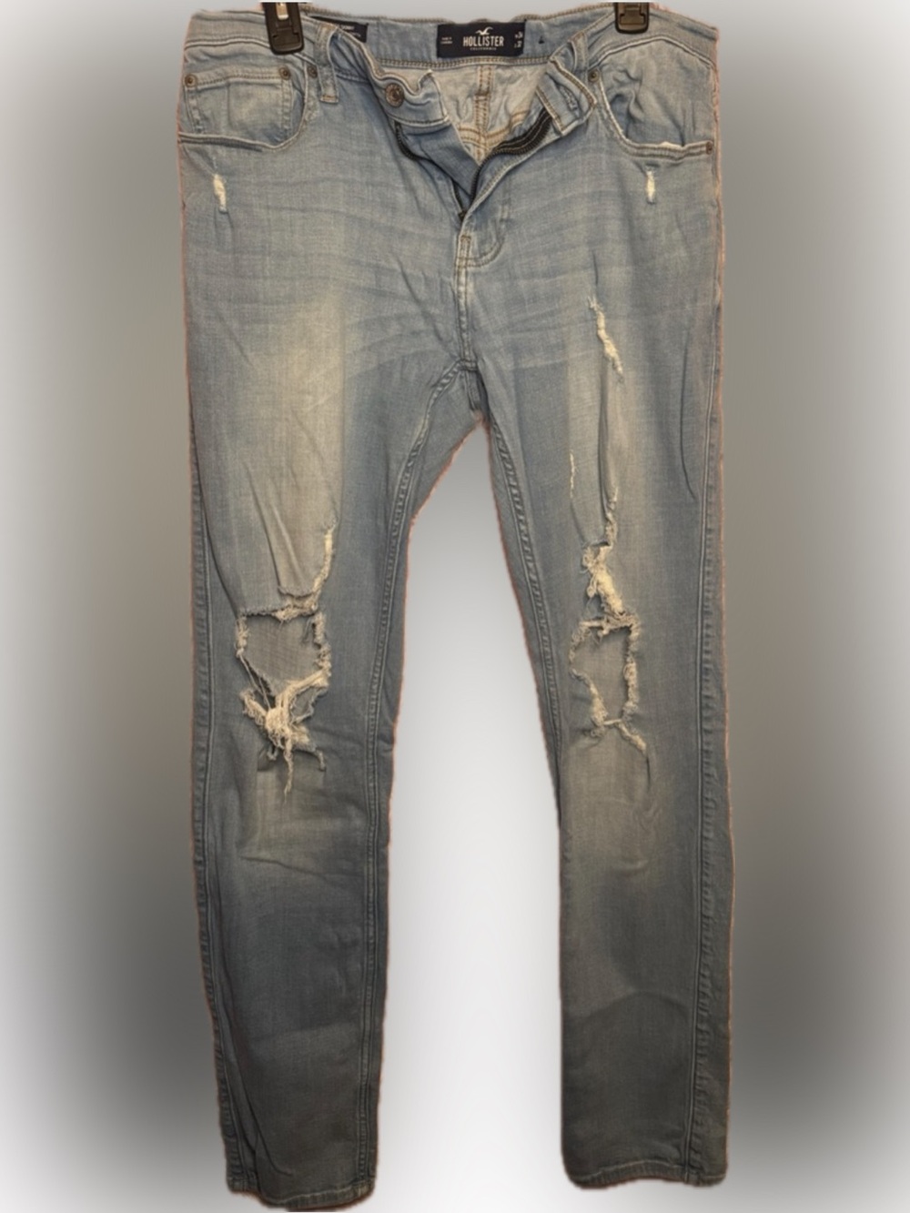 Hollister Light Wash Ripped Skinny Jeans